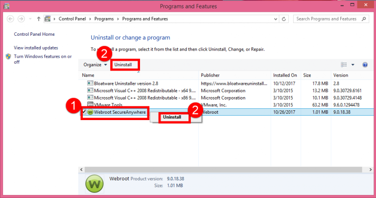 webroot removal tool for uefi infection
