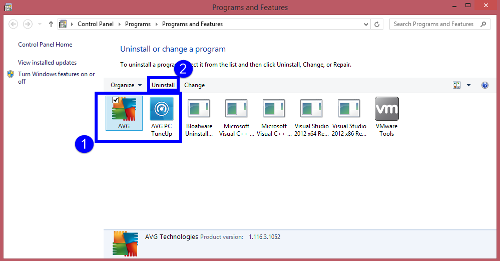desinstaller avg tuneup