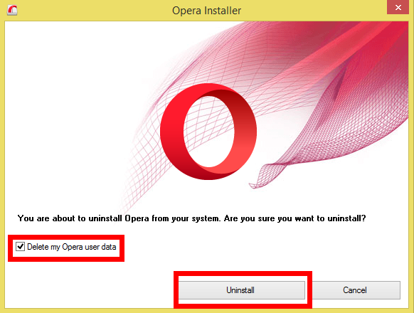 uninstall opera browser