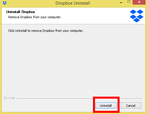 uninstall dropbox