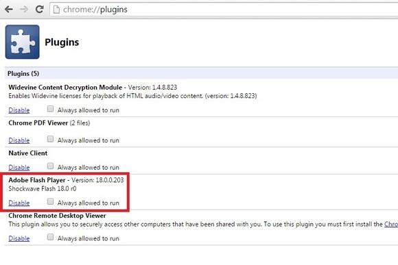 how to remove extension blocking flash player from working on chrome