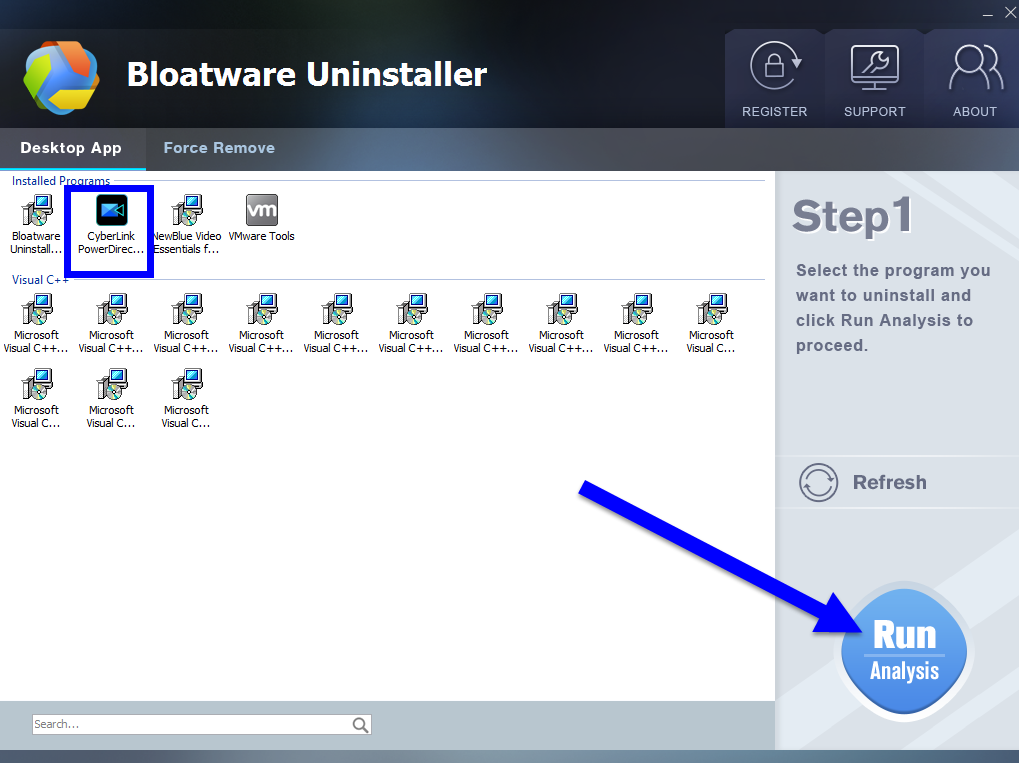 uninstall cyberlink webcam splitter