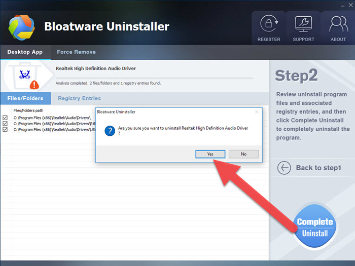 uninstall realtek audio driver windows 10