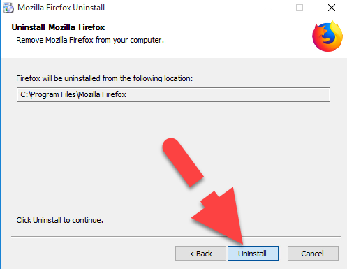 hown to uninstall mozilla firefox in window 10