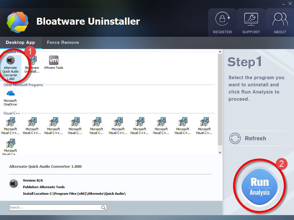 Remove Alternate Quick Audio with Bloatware Uninstaller.