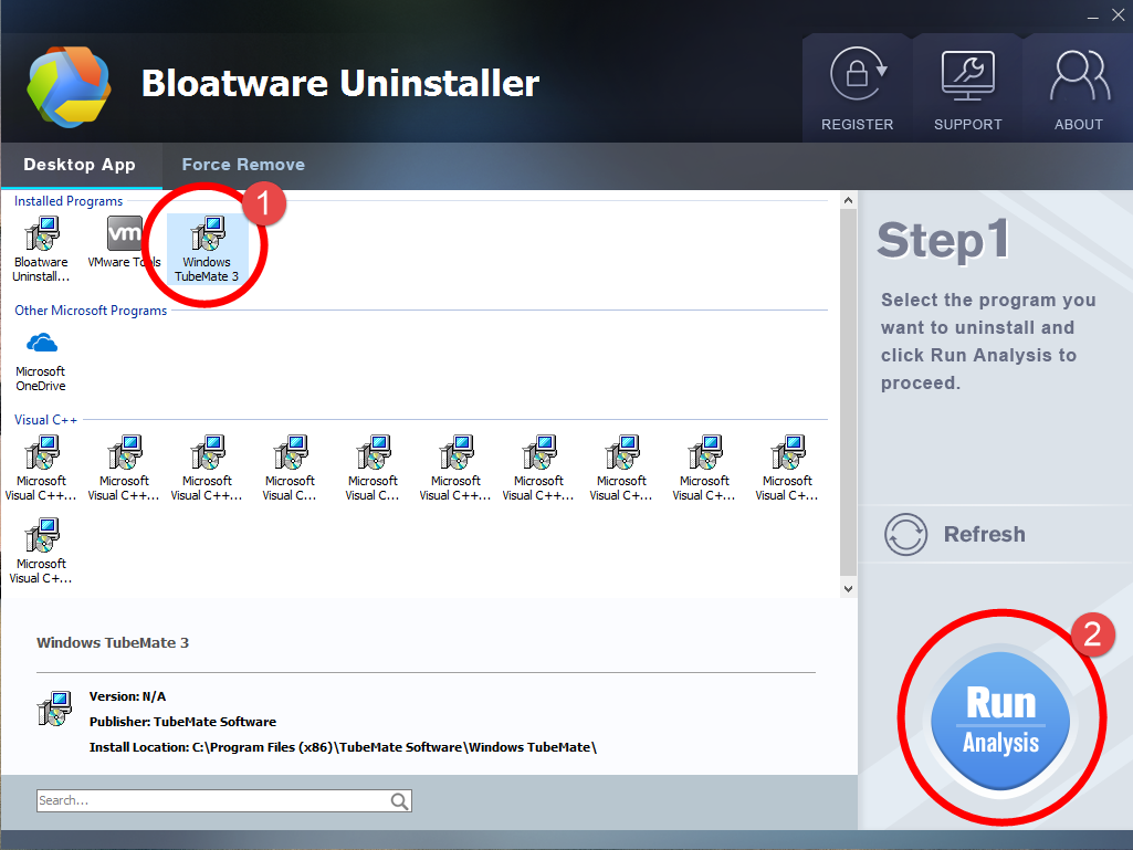 Remove Windows TubeMate with Bloatware Uninstaller.
