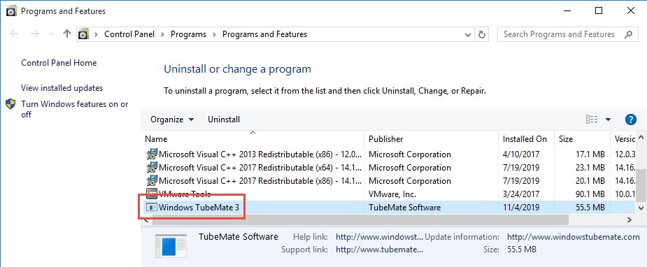Remove Windows TubeMate