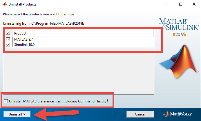 uninstall matlab toolboxes