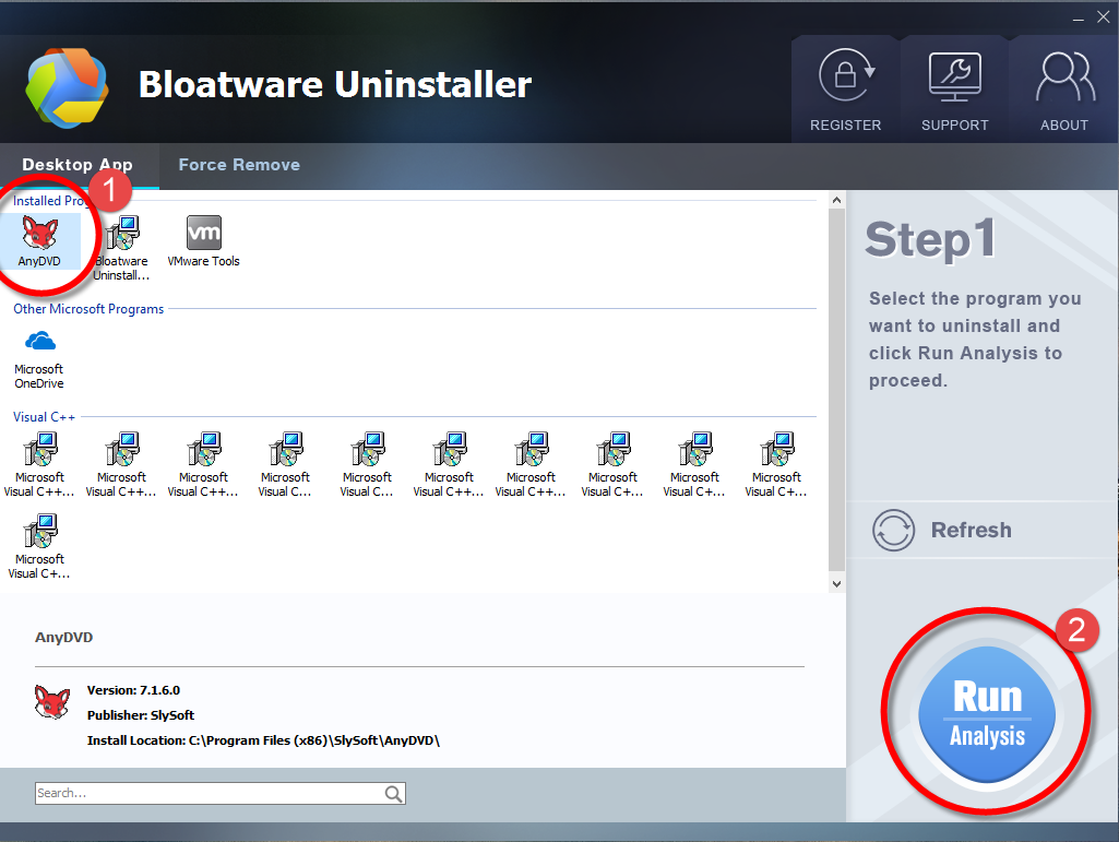 Remove AnyDVD HD with Bloatware Uninstaller