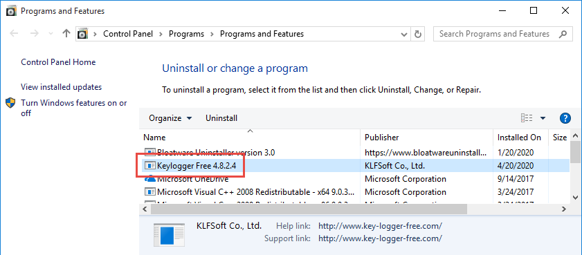 Remove Keylogger in Windows
