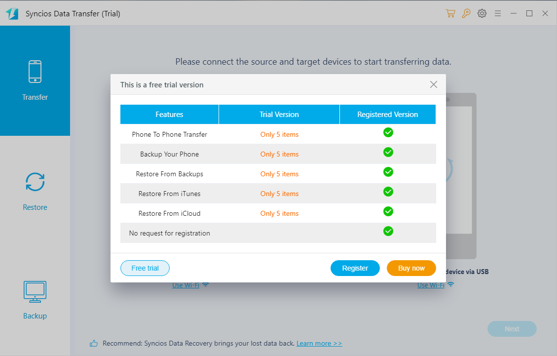 syncios data transfer find 7