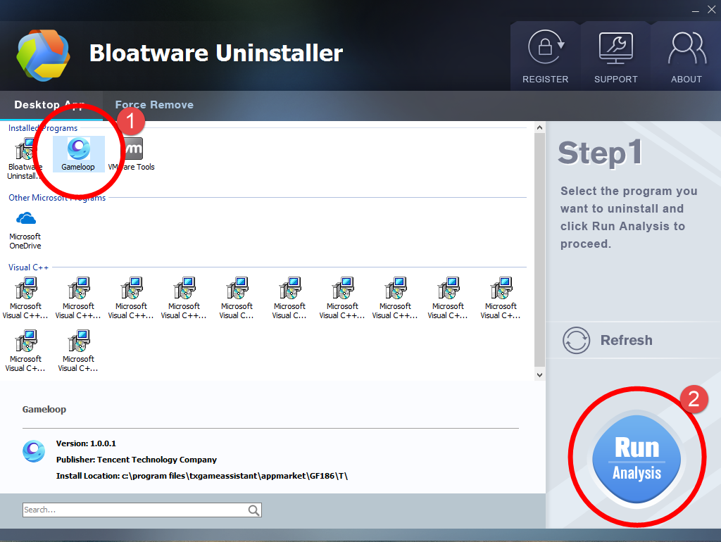 Remove GameLoop with Bloatware Uninstaller