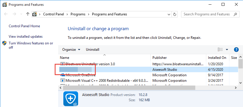 Uninstall Web Companion in Windows