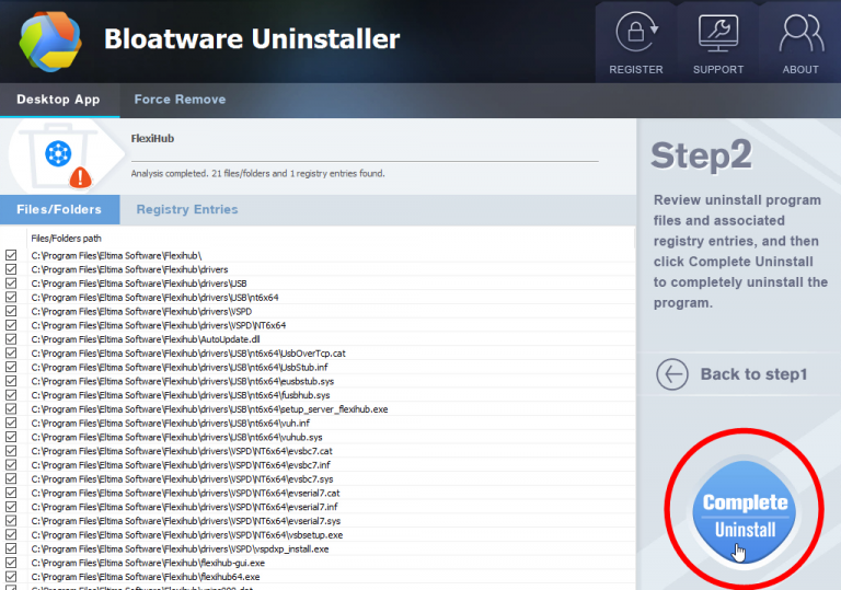 remove flexihub from registry remove flexihub from registry