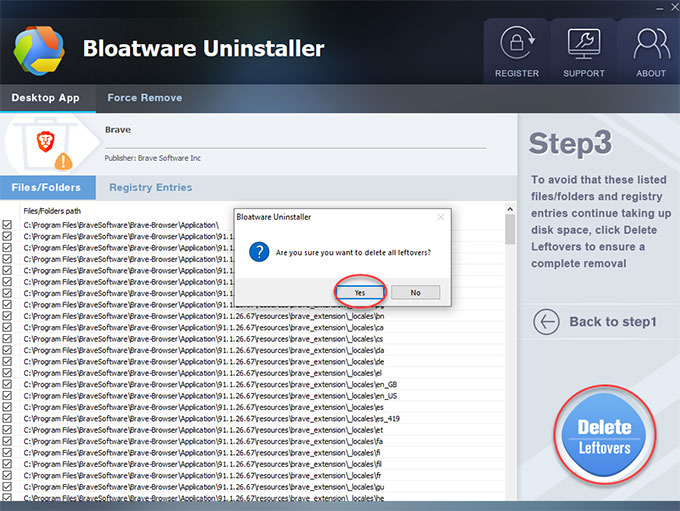 delete Brave leftovers
