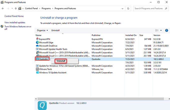 remove qustodio from pc