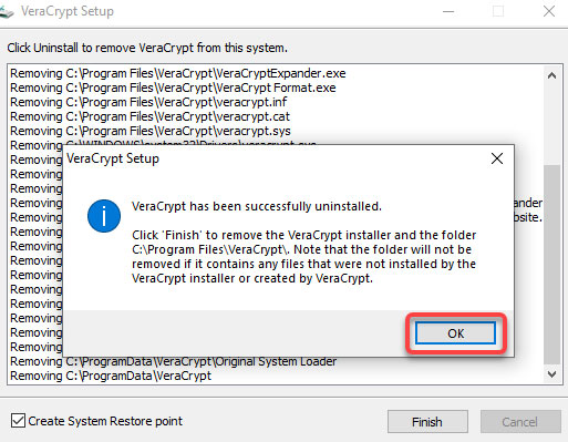 VeraCrypt is removed