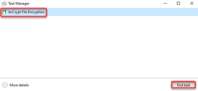 end AxCrypt task