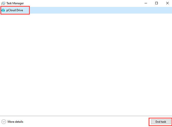 end pCloud task
