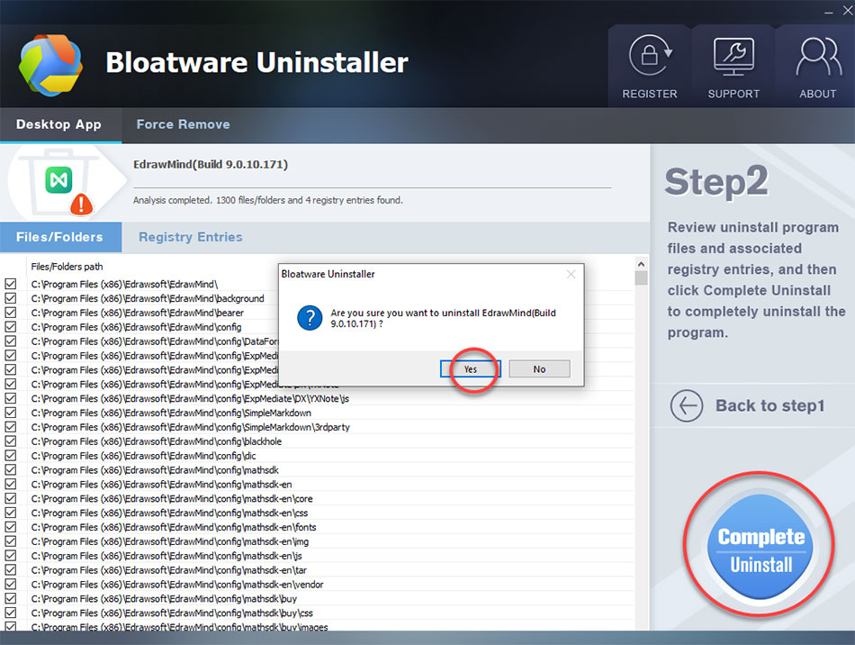 complete uninstall EdrawMind