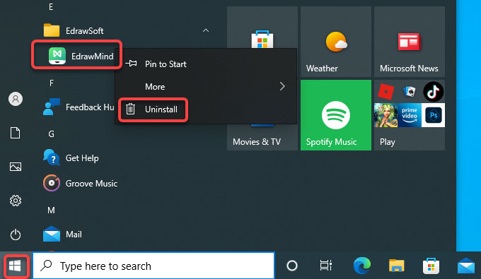 uninstall EdrawMind